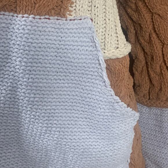 POL New Colorblock Oversized Cardigan with Hood Neutral Colors Large NWOT - Picture 5 of 12